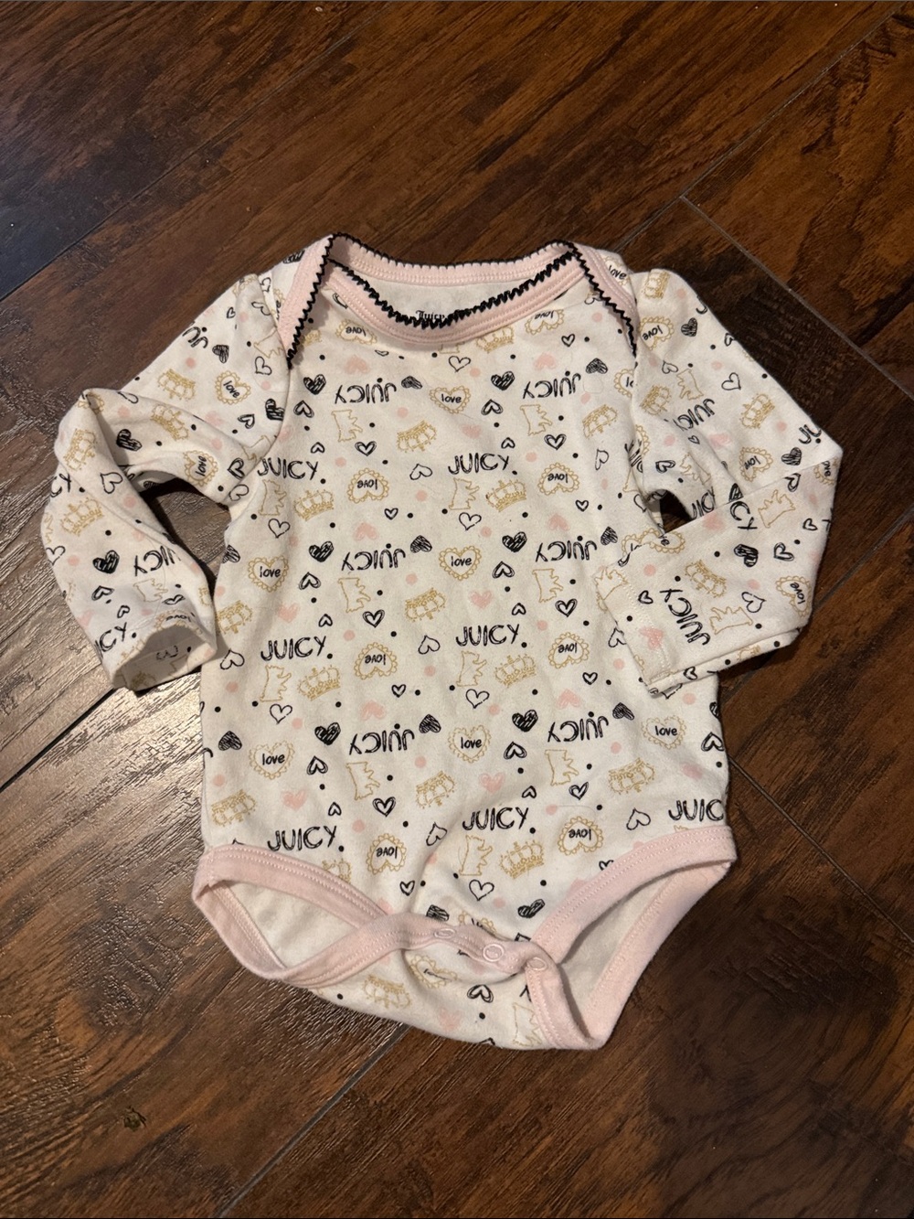 Juicy couture hearts onesie long sleeve